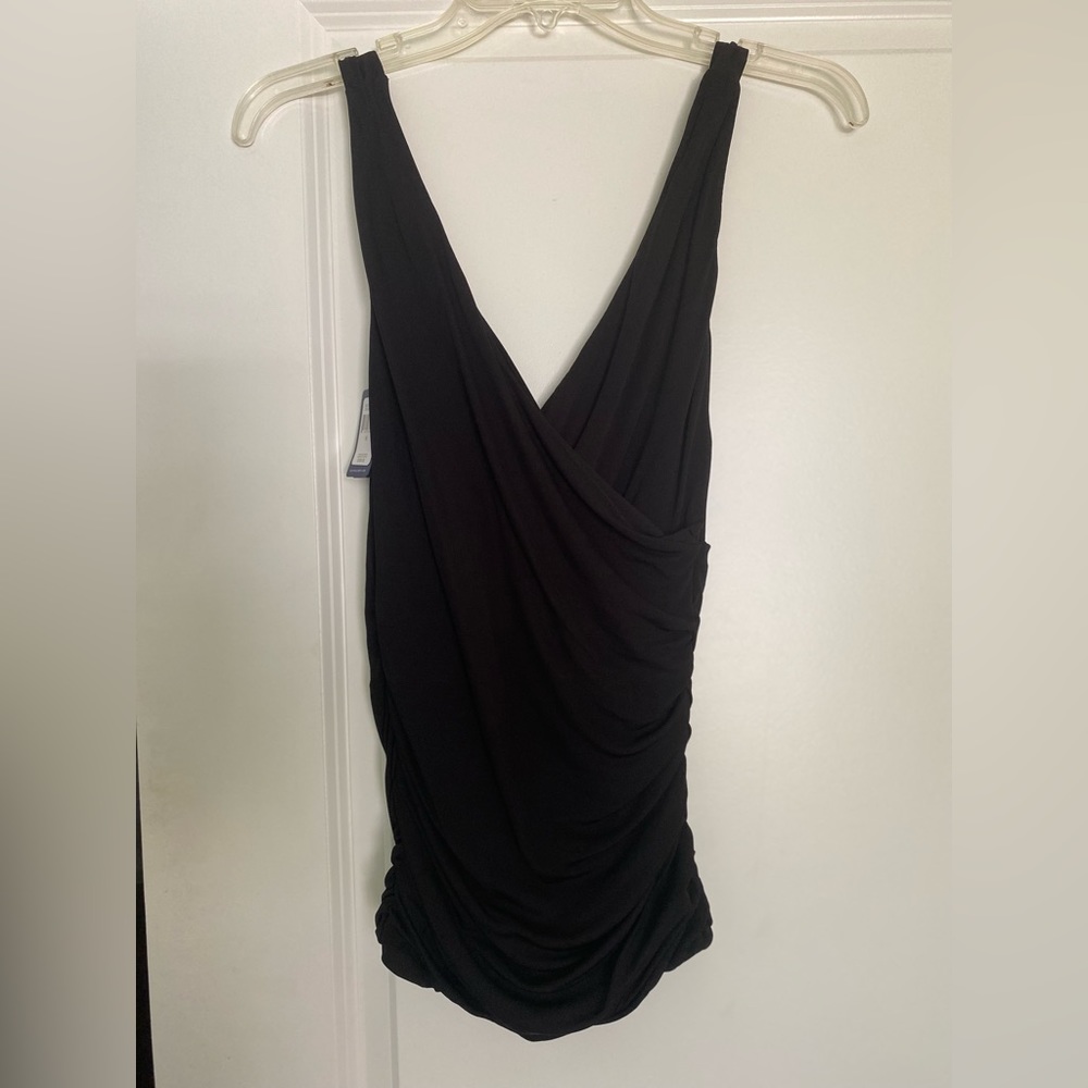 Ralph Lauren blue label fitted black jersey tank